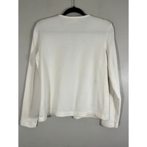 Retro Christmas Sweater Cream L Festive Holiday Holly Preppy Classic Chic - Picture 7 of 9